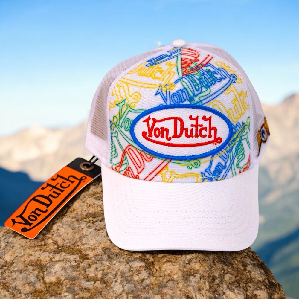 Von Dutch - Von Dutch Trucker Hat W/ Patch Logo (Multi White)